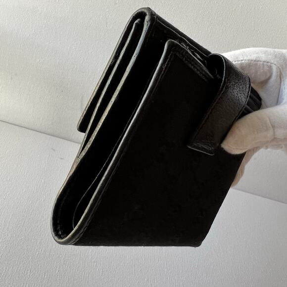 GUCCI Princy GG Logo Canvas Bifold Wallet Black Authentic - Picture 4 of 16